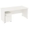 NEXT DAY Vogue White Rectangular Panel End Desks With Mobile Pedestal 1 NEXT DAY Vogue White Rectangular Panel End Desks With Mobile Pedestal -Cheap Office Desks Store 093938