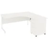NEXT DAY Vogue White Ergonomic Cantilever Desks With Desk High Pedestal