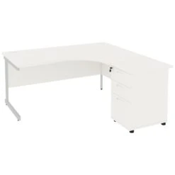 NEXT DAY Vogue White Ergonomic Cantilever Desks With Desk High Pedestal 8 NEXT DAY Vogue White Ergonomic Cantilever Desks With Desk High Pedestal -Cheap Office Desks Store 093948