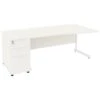 NEXT DAY Vogue White Wave Cantilever Desks With Desk High Pedestal -Cheap Office Desks Store 093958