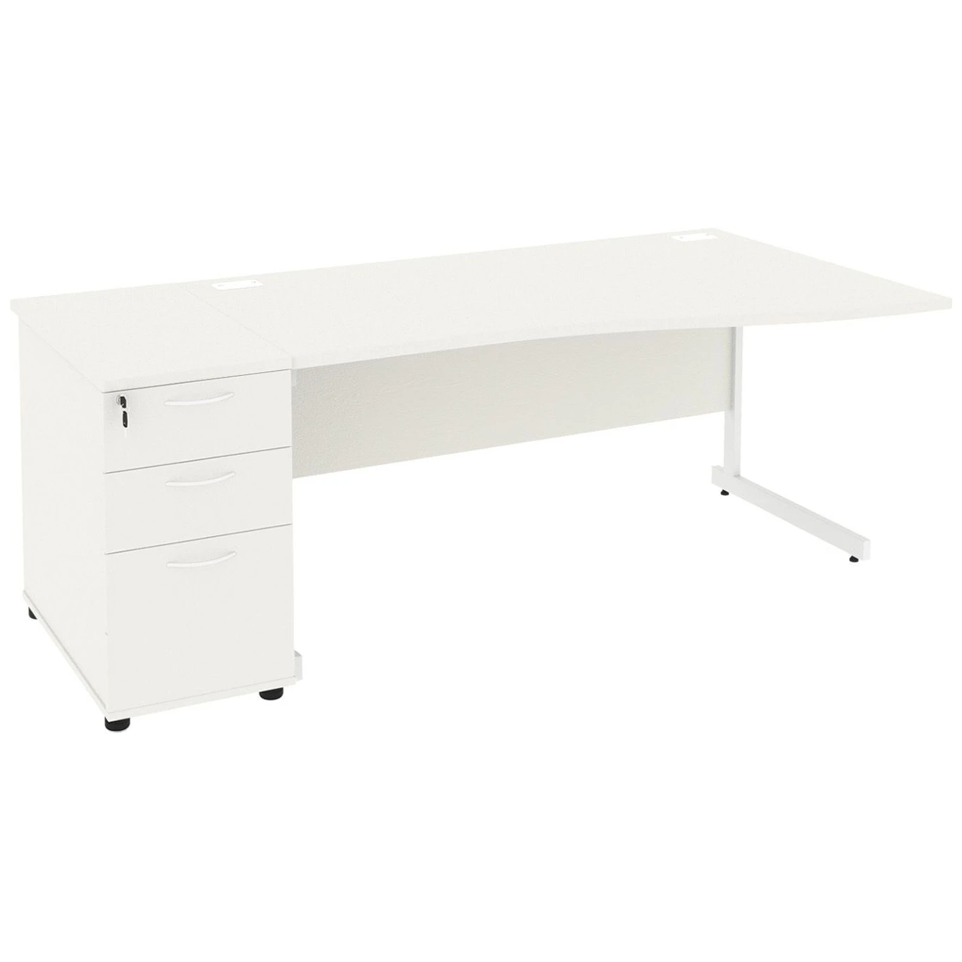 NEXT DAY Vogue White Wave Cantilever Desks With Desk High Pedestal 3 NEXT DAY Vogue White Wave Cantilever Desks With Desk High Pedestal
