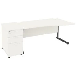 NEXT DAY Vogue White Wave Cantilever Desks With Desk High Pedestal 7 NEXT DAY Vogue White Wave Cantilever Desks With Desk High Pedestal -Cheap Office Desks Store 093959