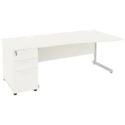 NEXT DAY Vogue White Wave Cantilever Desks With Desk High Pedestal 8 NEXT DAY Vogue White Wave Cantilever Desks With Desk High Pedestal -Cheap Office Desks Store 093960