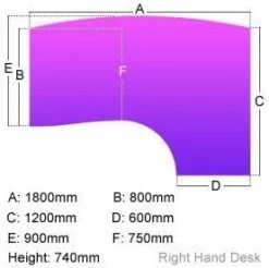 Elite Optima Plus Bow Fronted Ergonomic Desks -Cheap Office Desks Store 096196