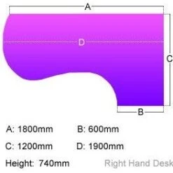 Elite Optima Plus Executive Radius Ergonomic Desks -Cheap Office Desks Store 096202