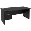 NEXT DAY Eclipse Black Rectangular Panel End Desks With Single Fixed Pedestal -Cheap Office Desks Store 097140