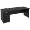 NEXT DAY Eclipse Black Rectangular Panel End Desks With Desk High Pedestal -Cheap Office Desks Store 097145