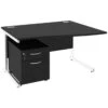 NEXT DAY Eclipse Black Wave Cantilever Desks With Mobile Pedestal -Cheap Office Desks Store 097238