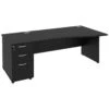 NEXT DAY Eclipse Black Wave Panel End Desks With Desk High Pedestal -Cheap Office Desks Store 097240
