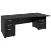 NEXT DAY Eclipse Black Wave Panel End Desks With Desk High & Mobile Pedestal -Cheap Office Desks Store 097242