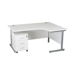 Karbon K1 Ergonomic Cantilever Office Desks With Low Mobile Pedestal -Cheap Office Desks Store 099545