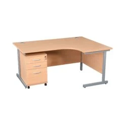 Karbon K1 Ergonomic Cantilever Office Desks With Tall Under Desk Pedestal -Cheap Office Desks Store 099599