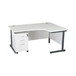 Karbon K1 Ergonomic Cantilever Office Desks With Tall Under Desk Pedestal -Cheap Office Desks Store 099601