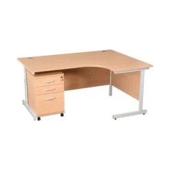 Karbon K1 Ergonomic Cantilever Office Desks With Tall Under Desk Pedestal -Cheap Office Desks Store 099602
