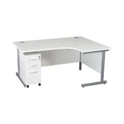 Karbon K1 Ergonomic Cantilever Office Desks With Narrow Under Desk Pedestal -Cheap Office Desks Store 099621