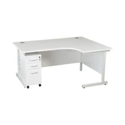 Karbon K1 Ergonomic Cantilever Office Desks With Narrow Under Desk Pedestal -Cheap Office Desks Store 099622