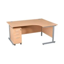 Karbon K1 Ergonomic Cantilever Office Desks With Narrow Under Desk Pedestal -Cheap Office Desks Store 099632