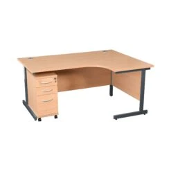 Karbon K1 Ergonomic Cantilever Office Desks With Narrow Under Desk Pedestal