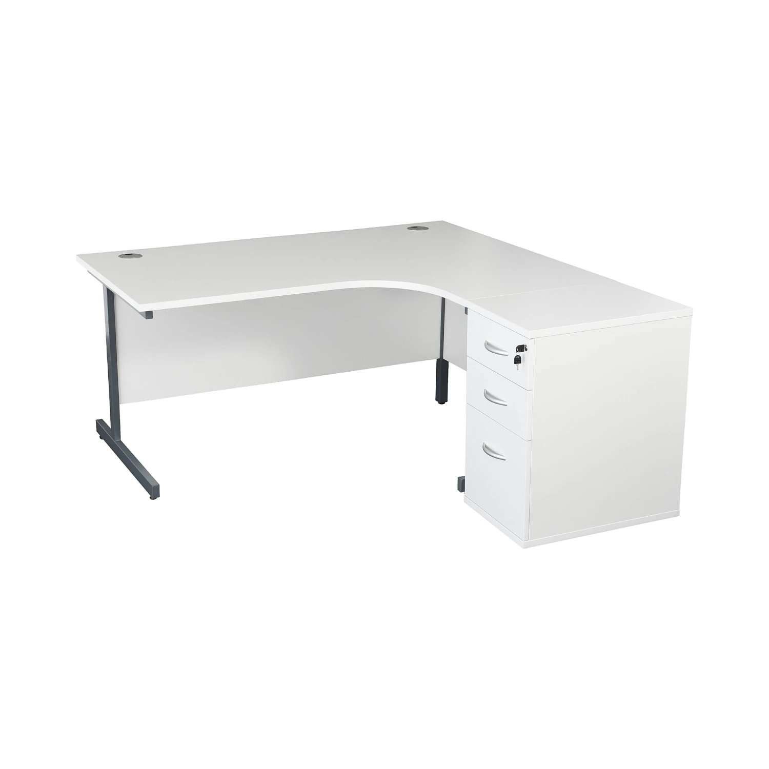 Karbon K1 Ergonomic Cantilever Office Desks With 600D Desk End Pedestal 6 Karbon K1 Ergonomic Cantilever Office Desks With 600D Desk End Pedestal - Image 4