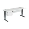 Karbon K3 Compact Rectangular Deluxe Cantilever Desk With Single Fixed Pedestal -Cheap Office Desks Store 099899