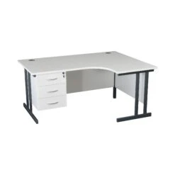 Karbon K3 Ergonomic Deluxe Cantilever Desk With Fixed Pedestal -Cheap Office Desks Store 099915