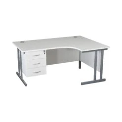 Karbon K3 Ergonomic Deluxe Cantilever Desk With Fixed Pedestal -Cheap Office Desks Store 099917
