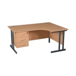 Karbon K3 Ergonomic Deluxe Cantilever Desk With Fixed Pedestal -Cheap Office Desks Store 099925