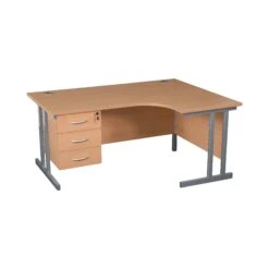 Karbon K3 Ergonomic Deluxe Cantilever Desk With Fixed Pedestal -Cheap Office Desks Store 099926