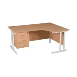Karbon K3 Ergonomic Deluxe Cantilever Desk With Fixed Pedestal -Cheap Office Desks Store 099927