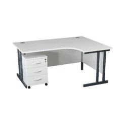 Karbon K3 Ergonomic Deluxe Cantilever Desk With Low Mobile Pedestal -Cheap Office Desks Store 100226