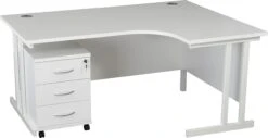 Karbon K3 Ergonomic Deluxe Cantilever Desk With Low Mobile Pedestal