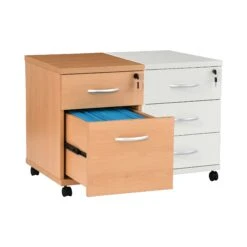 Karbon K3 Ergonomic Deluxe Cantilever Desk With Low Mobile Pedestal -Cheap Office Desks Store 100241