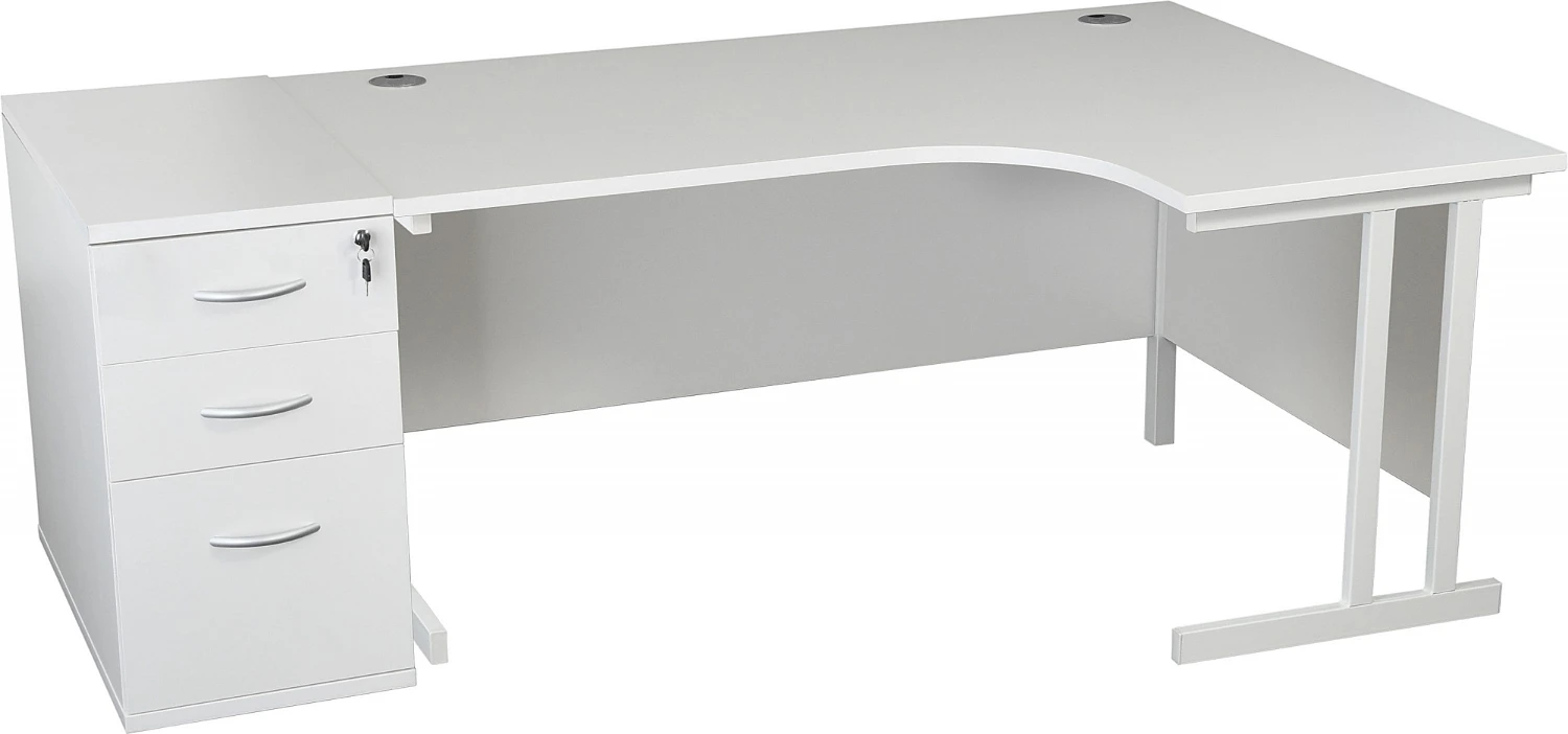 Karbon K3 Ergonomic Deluxe Cantilever Desk With 800D Desk End Pedestal 3 Karbon K3 Ergonomic Deluxe Cantilever Desk With 800D Desk End Pedestal