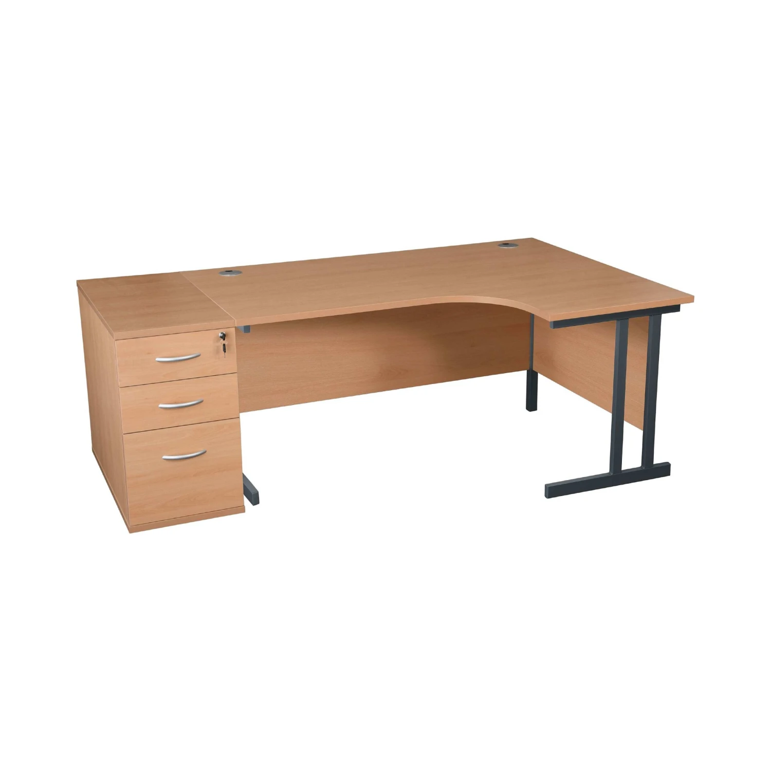 Karbon K3 Ergonomic Deluxe Cantilever Desk With 800D Desk End Pedestal 4 Karbon K3 Ergonomic Deluxe Cantilever Desk With 800D Desk End Pedestal - Image 2