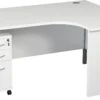 Karbon K2 Ergonomic Panel End Office Desks With Narrow Under Desk Pedestal -Cheap Office Desks Store 100363