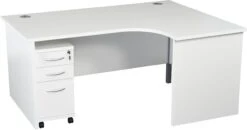 Karbon K2 Ergonomic Panel End Office Desks With Narrow Under Desk Pedestal