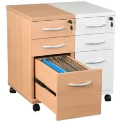 Karbon K2 Ergonomic Panel End Office Desks With Narrow Under Desk Pedestal -Cheap Office Desks Store 100364