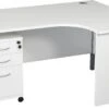 Karbon K2 Ergonomic Panel End Office Desks With Tall Under Desk Pedestal -Cheap Office Desks Store 100395