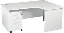 Karbon K2 Ergonomic Panel End Office Desks With Tall Under Desk Pedestal