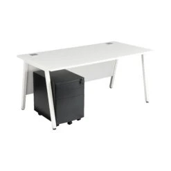 Karbon K6 A-Frame Rectangular Desks With Metal 3 Drawer Mobile Pedestal -Cheap Office Desks Store 100522
