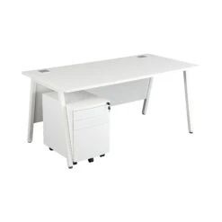 Karbon K6 A-Frame Rectangular Desks With Metal 3 Drawer Mobile Pedestal -Cheap Office Desks Store 100524