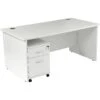 Karbon K2 Rectangular Panel End Office Desks With Under Desk Mobile Pedestal -Cheap Office Desks Store 102031