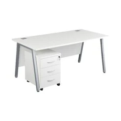 Karbon K6 A-Frame Rectangular Desks With Under Desk Mobile Pedestal -Cheap Office Desks Store 102310