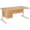 NEXT DAY Commerce II Rectangular Desks With Single Fixed Pedestal -Cheap Office Desks Store 102335