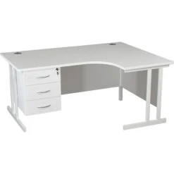 Karbon K3 Ergonomic Deluxe Cantilever Desk With Fixed Pedestal