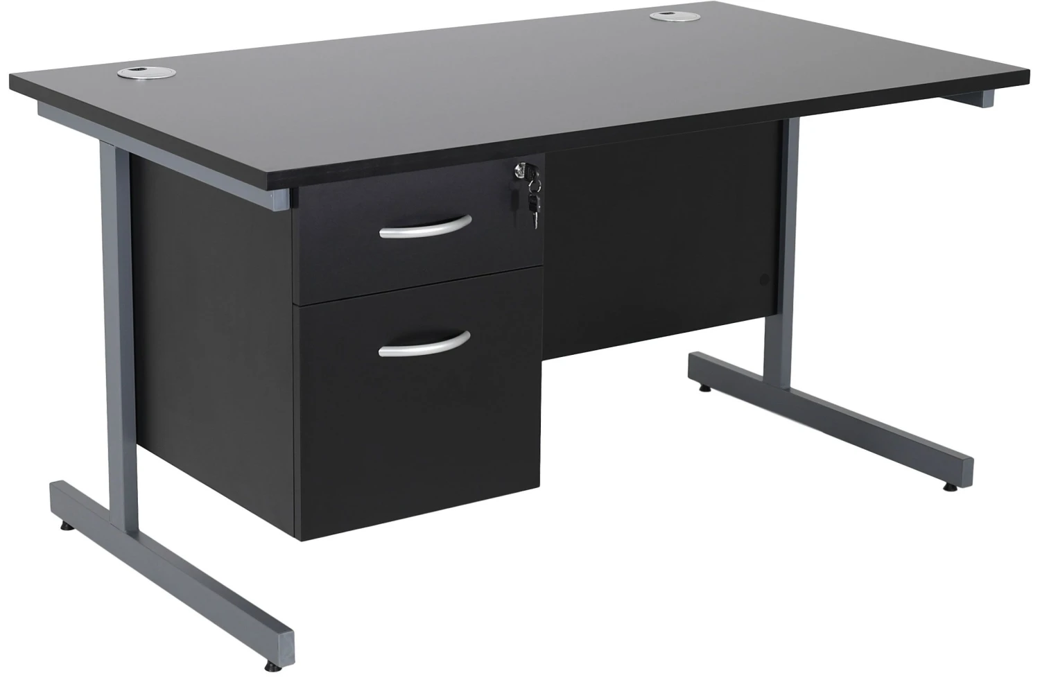 Karbon K1 Rectangular Cantilever Office Desks With Single Fixed Pedestal 5 Karbon K1 Rectangular Cantilever Office Desks With Single Fixed Pedestal - Image 3