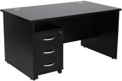 Karbon K2 Rectangular Panel End Office Desks With Under Desk Mobile Pedestal -Cheap Office Desks Store 103502