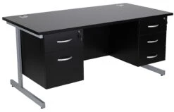 Karbon K1 Rectangular Cantilever Office Desks With Double Fixed Pedestals -Cheap Office Desks Store 103514
