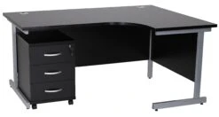 Karbon K1 Ergonomic Cantilever Office Desks With Low Mobile Pedestal -Cheap Office Desks Store 103638