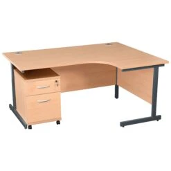 Karbon K1 Ergonomic Cantilever Office Desks With Low Mobile Pedestal -Cheap Office Desks Store 103955